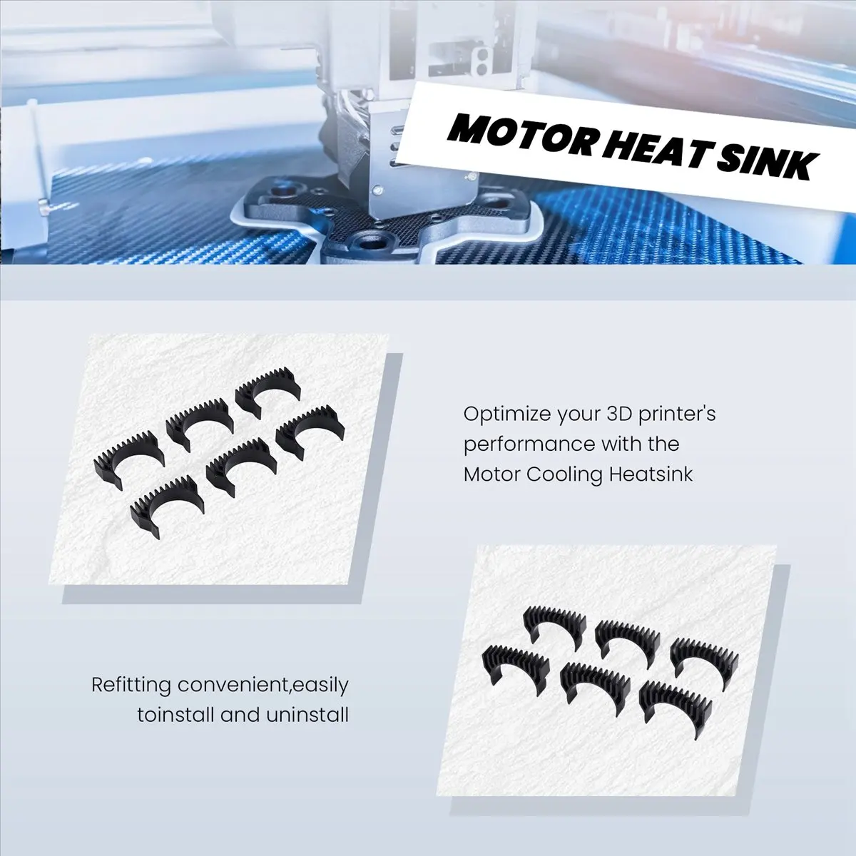 A85P Heatsink for K1, K1max, K1C Motor Cooling Heat Sink for Voron, Ender 3 V3,Enhances Motor Performance