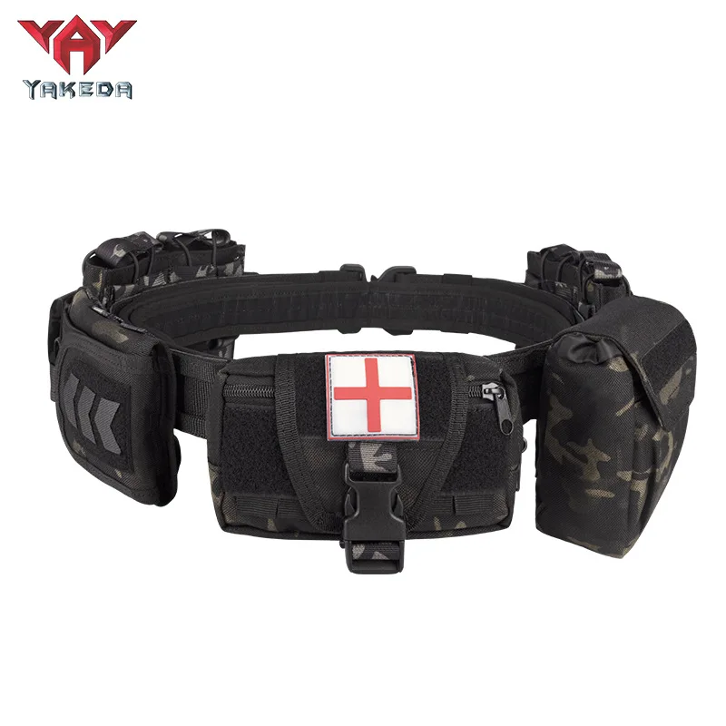 YAKEDA Tactical Waist Bag Multifunctional Six-piece Set of Tactical Girdle Wear-resistant Duty Tactical Special Equipment