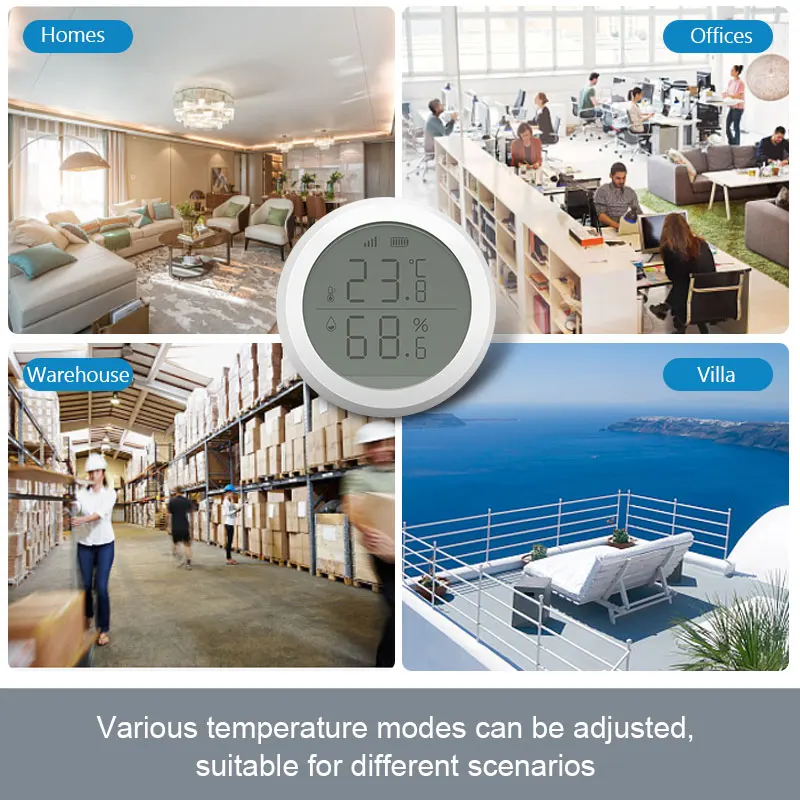 Imagem -06 - Tuya-temperatura Inteligente e Sensor de Umidade App Control Detector de Umidade Interior Funciona com Vida Inteligente a Pcs