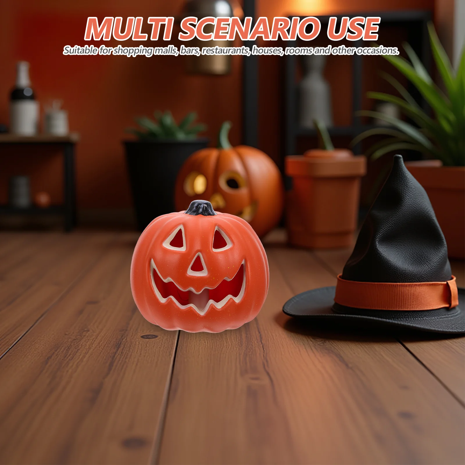 

Halloween Pumpkin Jack O Lantern Plastic Pumpkin Light Halloween Party Decoration Indoor Outdoor 8.65x7.86x7.27 in No Batteries