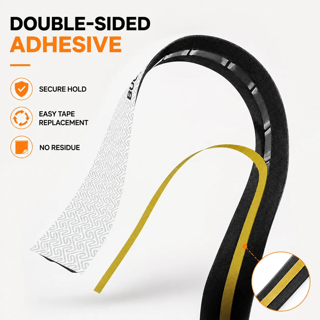 BUCKLOS Road Bike Handlebar Tape PU EVA Anti-Slip Shock Absorbing Gradient Bar Wrap for Gravel Bicycle Cycling Accessories