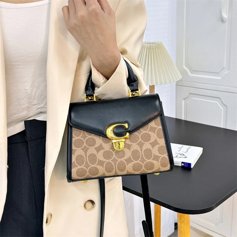 

​Designer Square Bag for Women, Vintage Monogram Crossbody Purse with Flip Lock, Chic Shoulder Handbag for Daily Use​