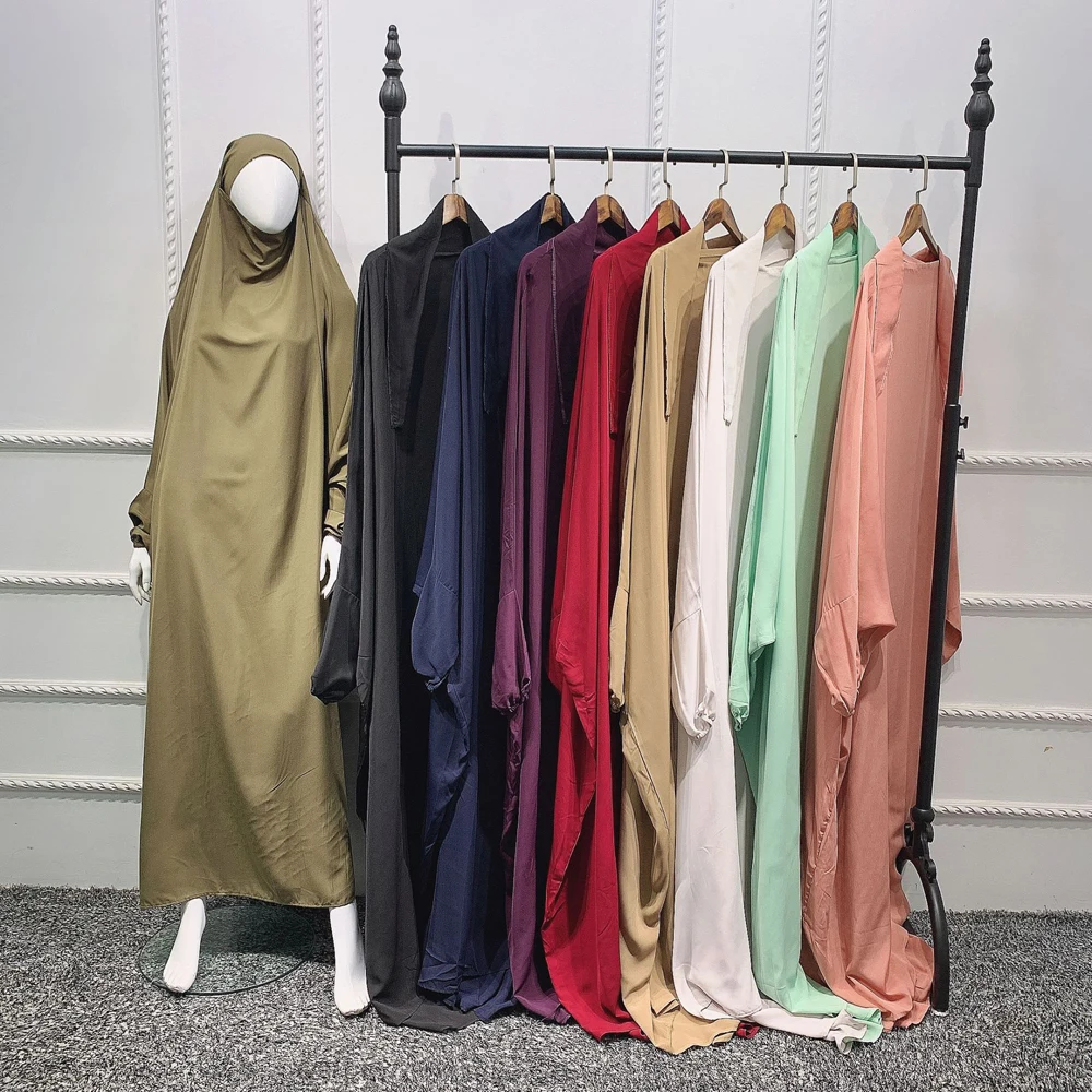 

Eid Hooded Prayer Muslim Women Garment Abaya Long Khimar Maxi Dress Ramadan Islamic Arabic Burqa Niqab Full Cover Robe Clothing