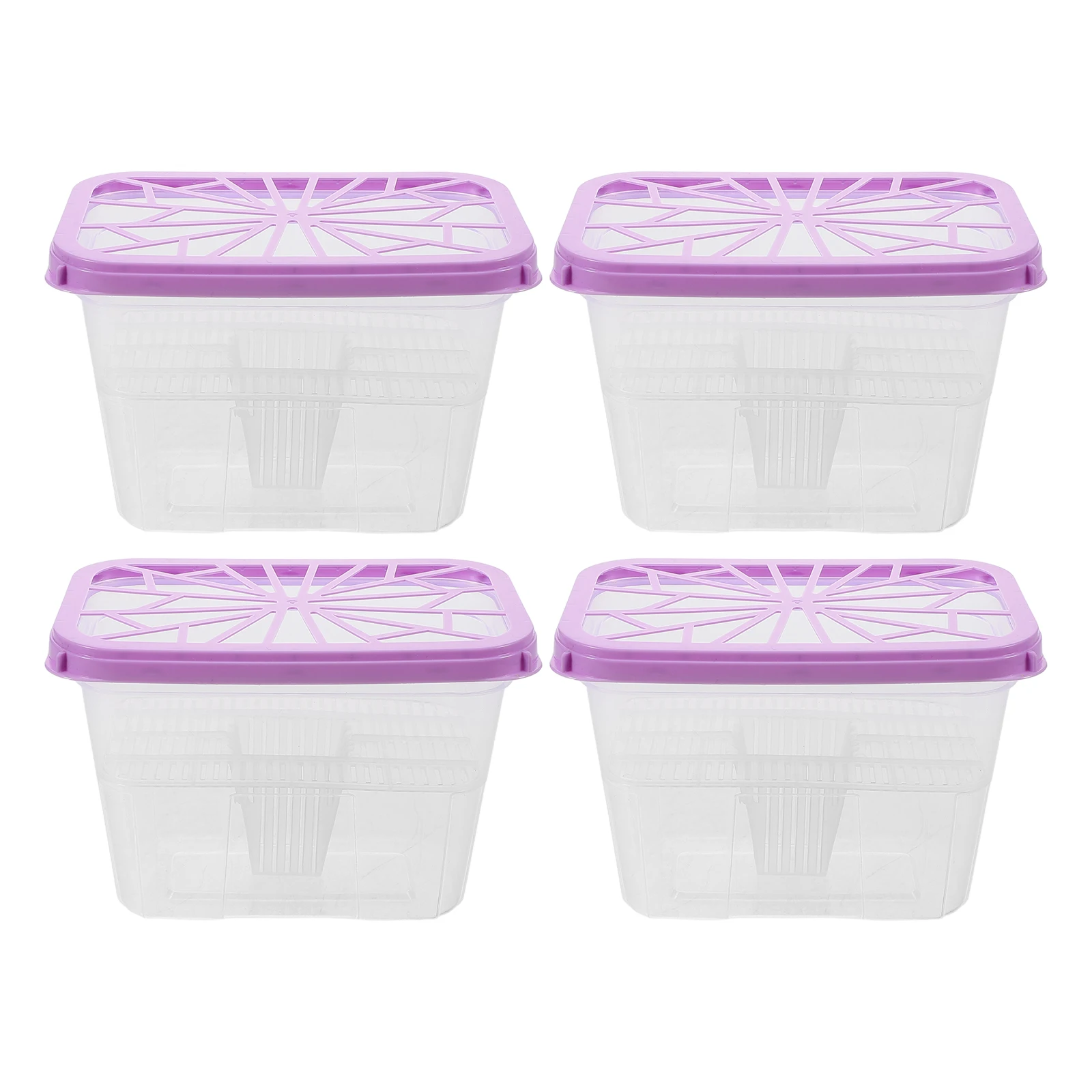 

4pcs Moisture Absorber Box Large Capacity Reusable Empty Container For Humidity Absorber Replacement Storage