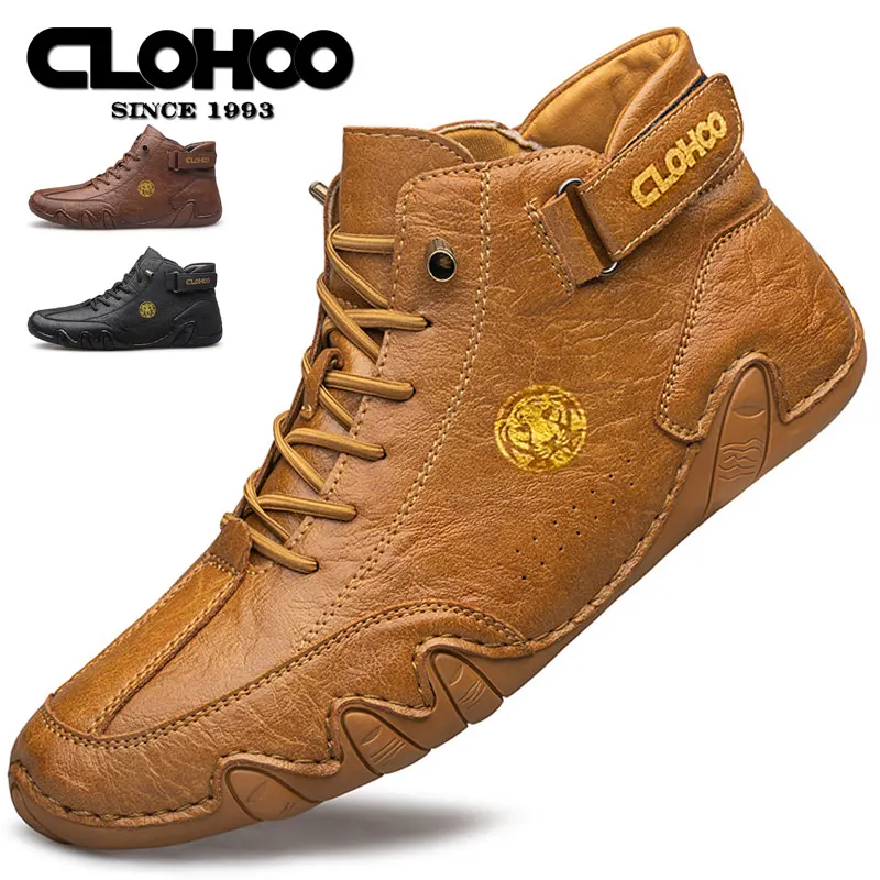 

Модные мужские высокие ботинки, новые весенние повседневные кожаные ботинки ручной работы, модные трендовые высокие кроссовки для мужчин, большие размеры 39-48