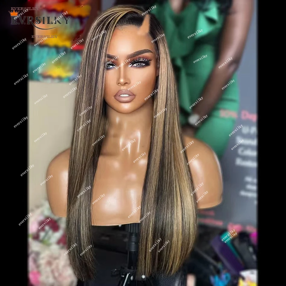 يسلط الضوء على العسل الذهبي شقراء العظام مستقيم الخامس جزء الباروكات عذراء 100% شعر الإنسان الشوكولاته براون رخيصة كامل الباروكات U شكل نهاية 250%