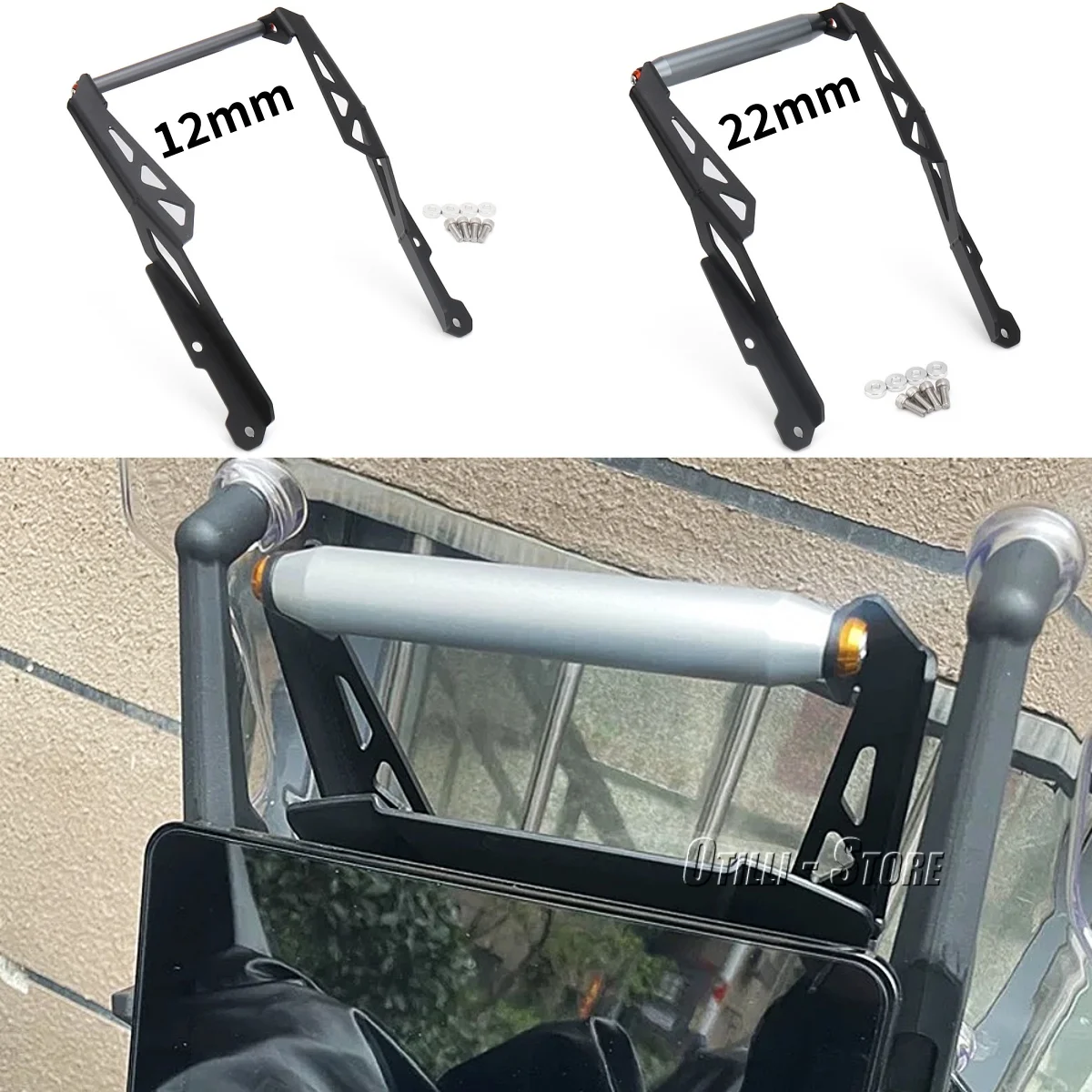 

12 мм/22 мм мотоциклетная GPS-подставка с беспроводной зарядкой, держатель для телефона, навигационный кронштейн для CFMOTO 800MT CF800MT 800 MT 2023 2024 2025