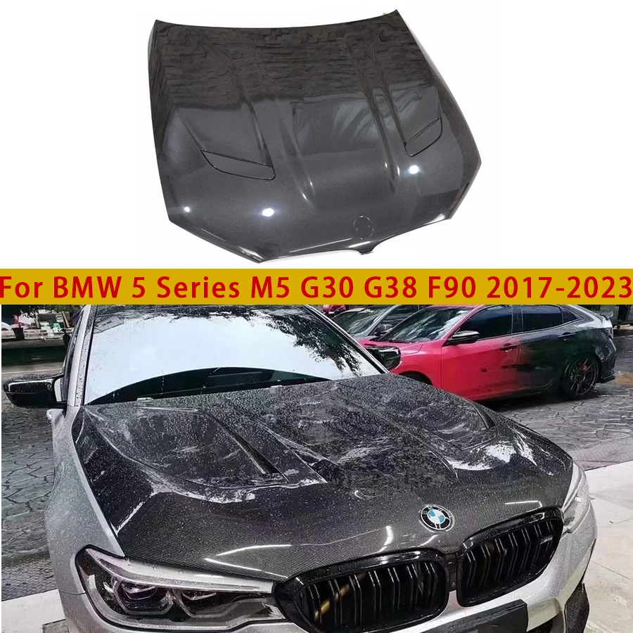 For BMW 5 Series M5 F90 G30 G38 Carbon Fiber Hood Engine Cover Hood Car Headliner Hood Cover CS Style Car Accessories Body Kit