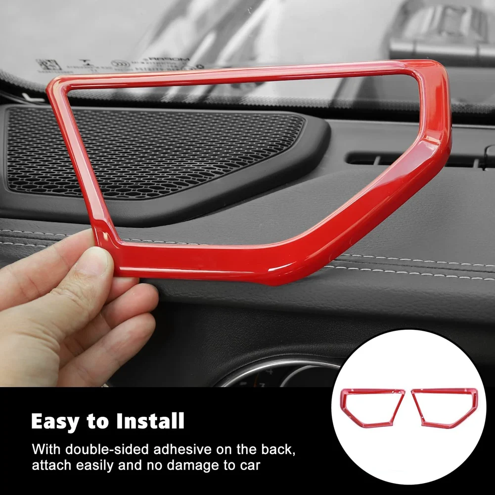 

A Pillar Speaker Trim Cover Ring Decoration Accessories for Jeep Wrangler JL Gladiator JT 2018-2022 ,ABS Red