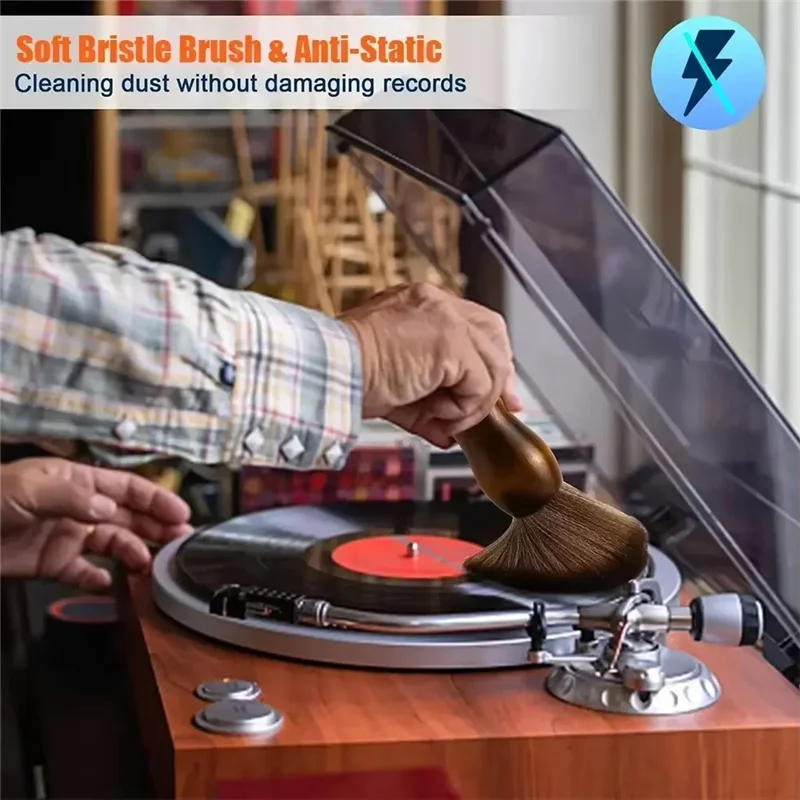 فرشاة تنظيف الخشب الصلب المضادة للكهرباء الساكنة من CABE لملحقات الفراء الناعم المقاومة للغبار ولوحة مفاتيح الكمبيوتر