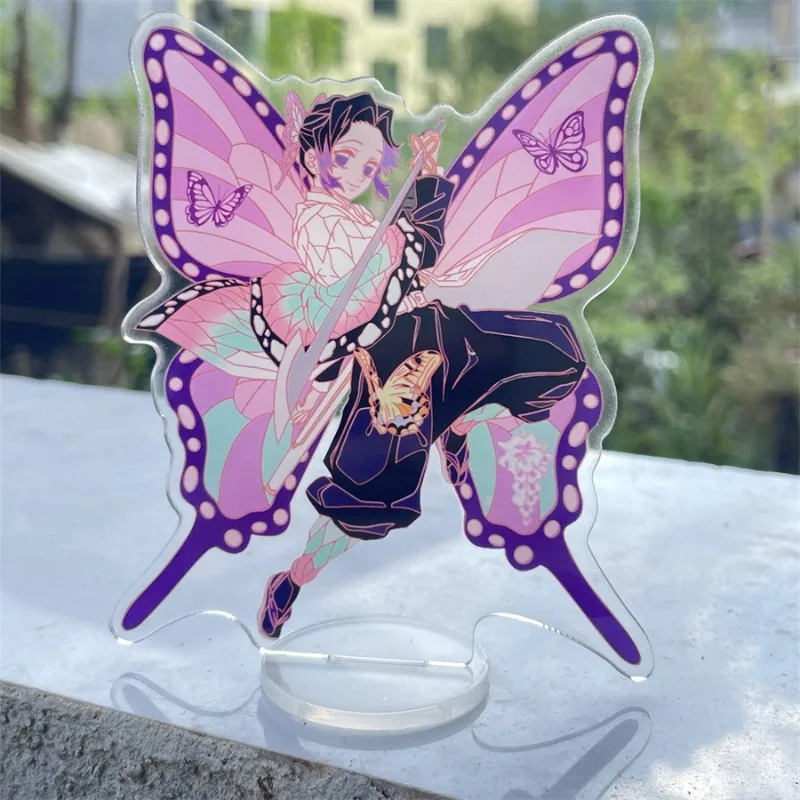 شيطان القاتل الاكريليك الحلي Kochou Shinobu أنيمي عمل أرقام السلع سيارة سطح المكتب الديكور نموذج ألعاب أطفال هدية عيد ميلاد