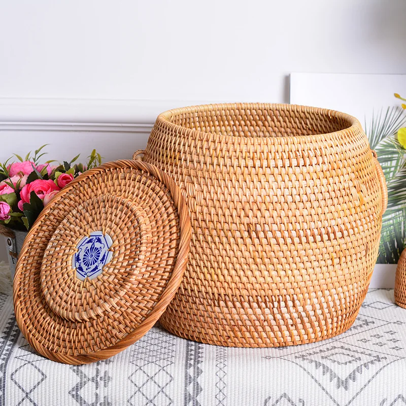 Vietnam handmade autumn rattan woven box daily storage interior ornament home living room household sundries storage box