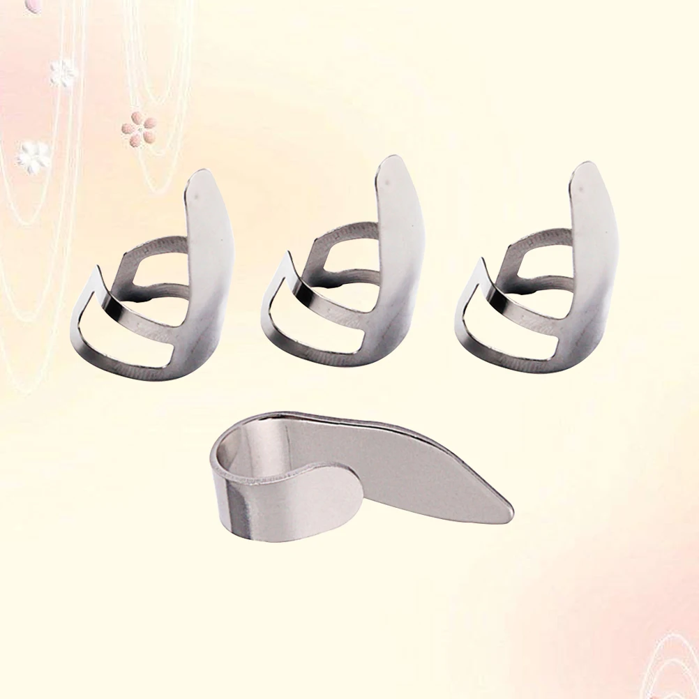 

4 Pcs Silver Finger Cover Accessories for Guitar Electric Picks Amplifier Thumb