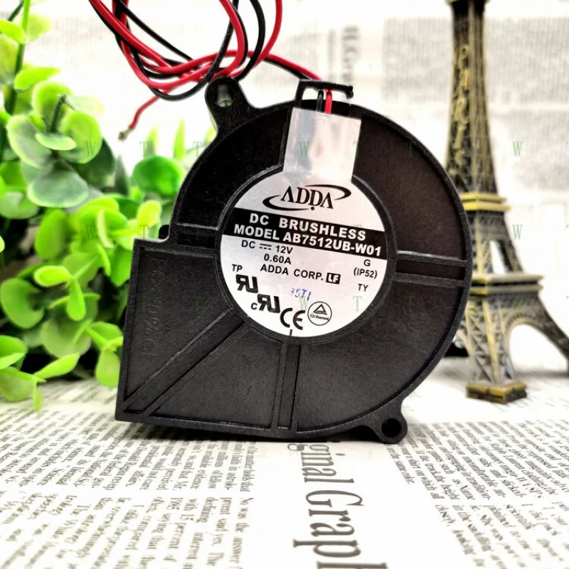 

H 1 pcs ADDA 7530 AB7512UB-W01 DC12V 0.60A high air volume turbo blower fan