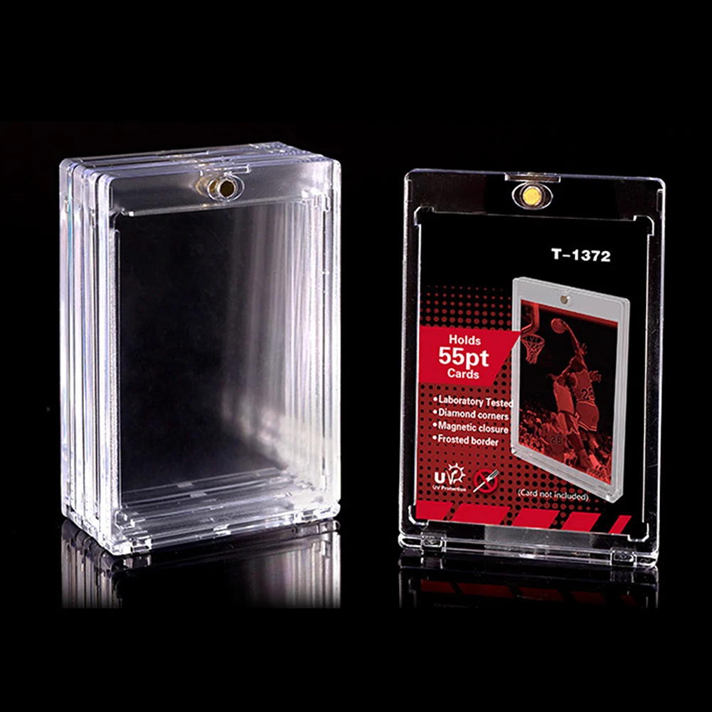 10PCS 55-180PT Magnetic Card Holder Support Card Protectors Hard Plastic Sleeves Trading Display Case Sports for Yugioh Card