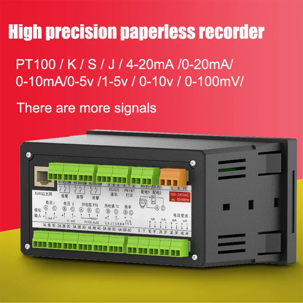 Smart Temperature Data Logger Pressure Humidity Current Voltage Trend Chart Data Report PT100 4-20mA Analog Signal Data Recorder