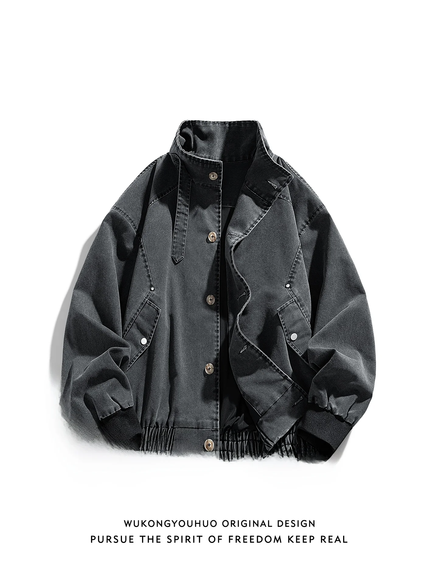 

Wukong Has Goods American Trendy Brand Waed Vintage Workwear Stand Collar Jaet Men's Loose Fit Versatile Jaet