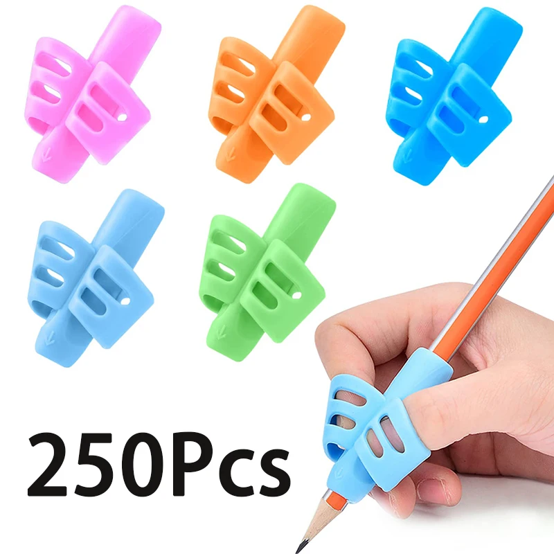 250Pcs Pencil Holder for Kids Handwriting Pen Grips Trainer for Beginners Preschoolers Kindergarten Children