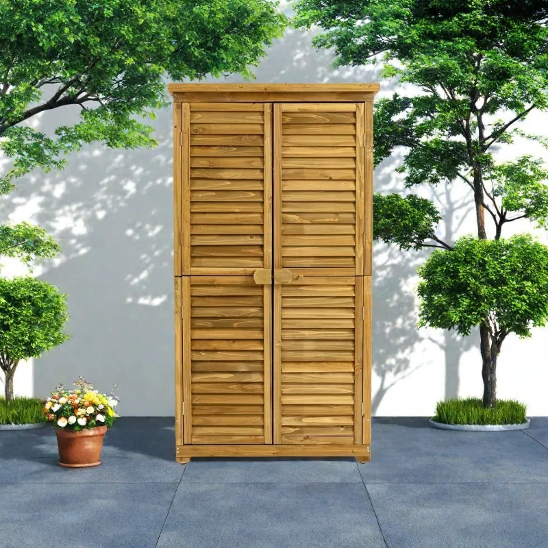 Hot Sale Wooden Outdoor Backyard Garden Shed Outdoor Storage Asphalt Roof with 4 Adjustable Foot Pads for Patio and Lawn