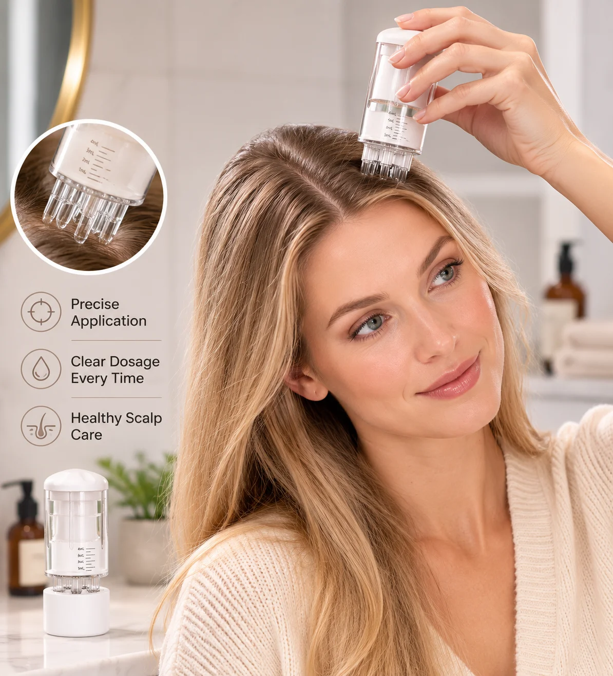 1-6ml Scalp Applicator for Minoxidil Essence Hair Growth Fluid Massage Ball Drug Delivery Head Esf