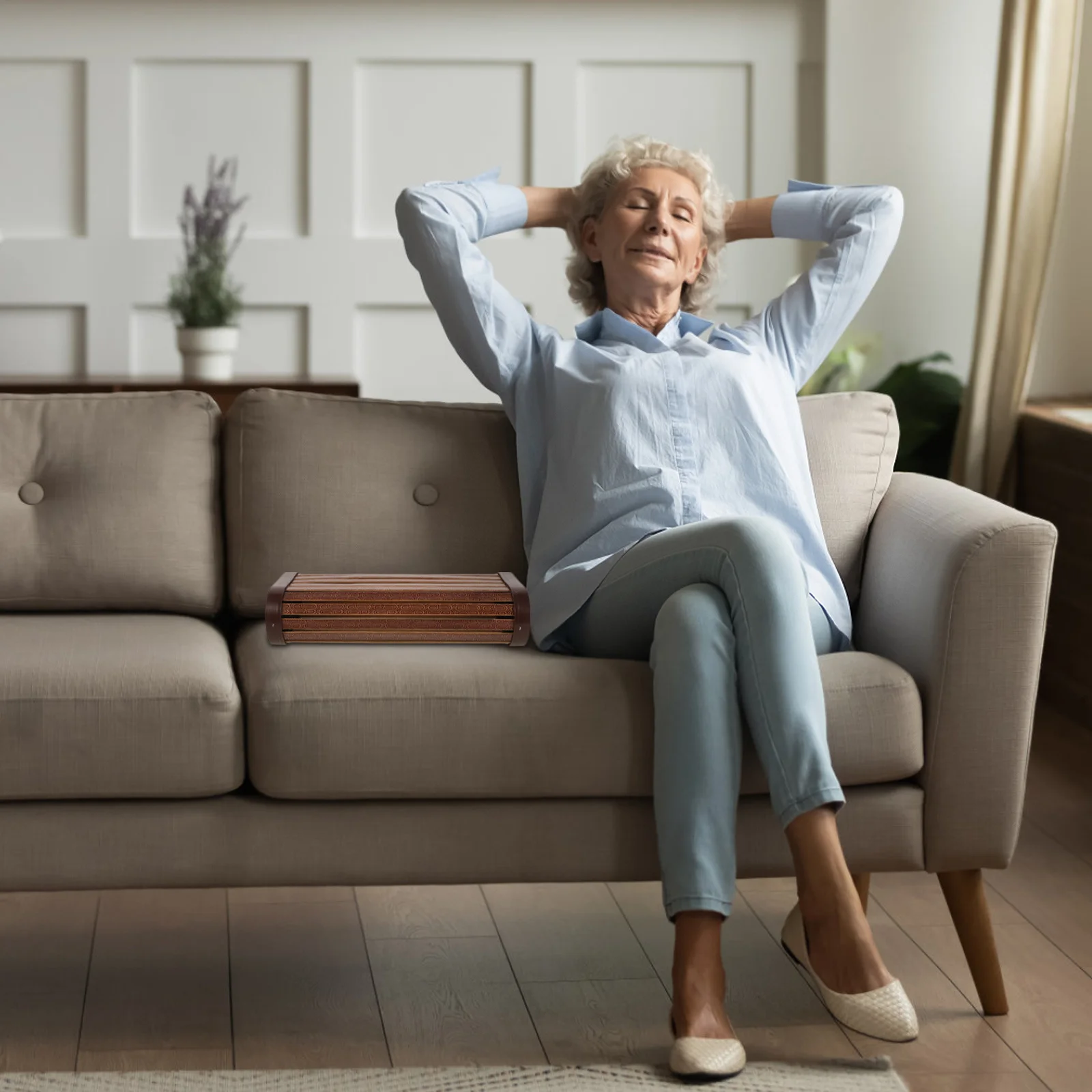 

Bamboo Pillow Elder Neck Protection Cooling Hollow Breathable Neck Pillow for Steam Room Summer Use Comfortable Support Spine