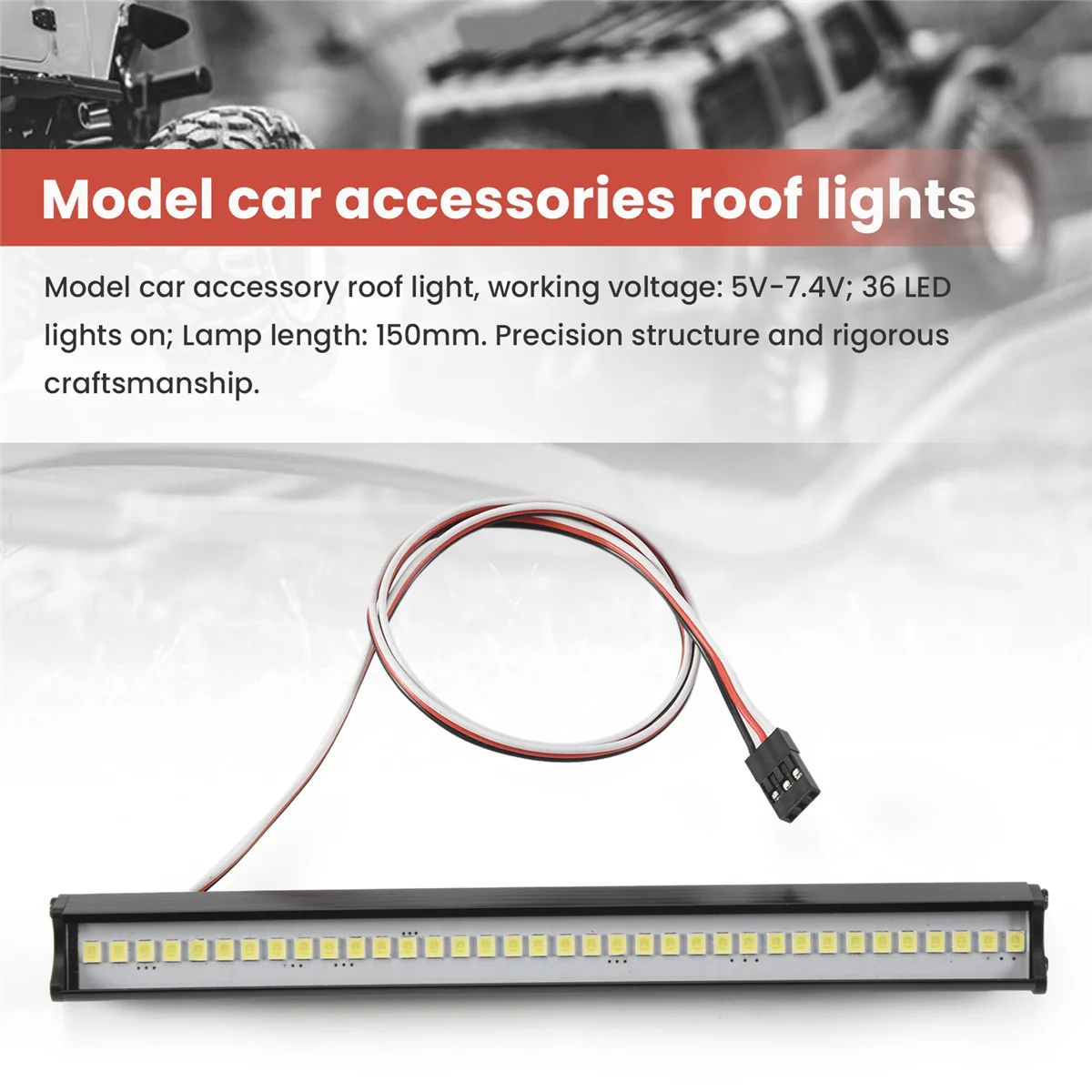 150MM 36 LED Light Bar Lampa dachowa do Axial SCX10 90046 Traxxas TRX4 Slash Rustler 1/8 1/10 RC Crawler Truck