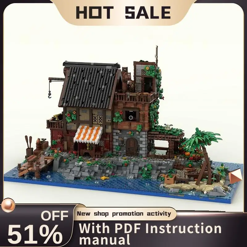 

New 8625Pcs Moc European Medieval Pirates Series Van Dyke Island Model Diy Creative Ideas Brick Toy Birthday Gift Building Block