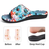 Comwarm Waffle Indoor Cotton Slippers For Women Open Toe Anti-Slip Home Slippers Four Seasons Flats Slippers with Arch Support - Image 2