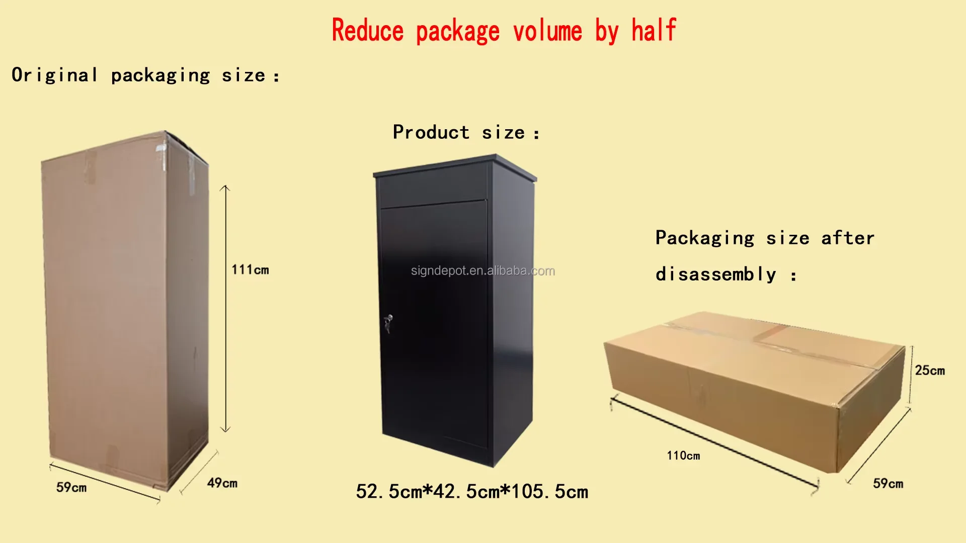 WELDON Detachable Parcel Box For Residential Delivery Drop Box Outdoor Waterproof Anti-Theft Galvanized Steel Mailbox