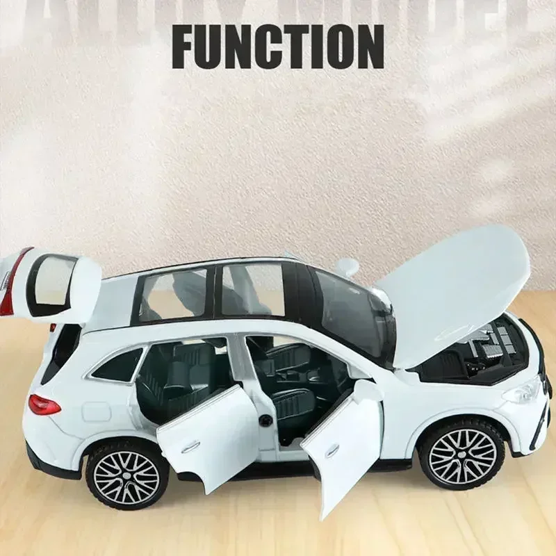 1:32 Benz GLC-400E SUV Alloy Car Model Diecast Metal Toy Vehicle Car Model Simulation Sound and Light Collection Childrens Gift