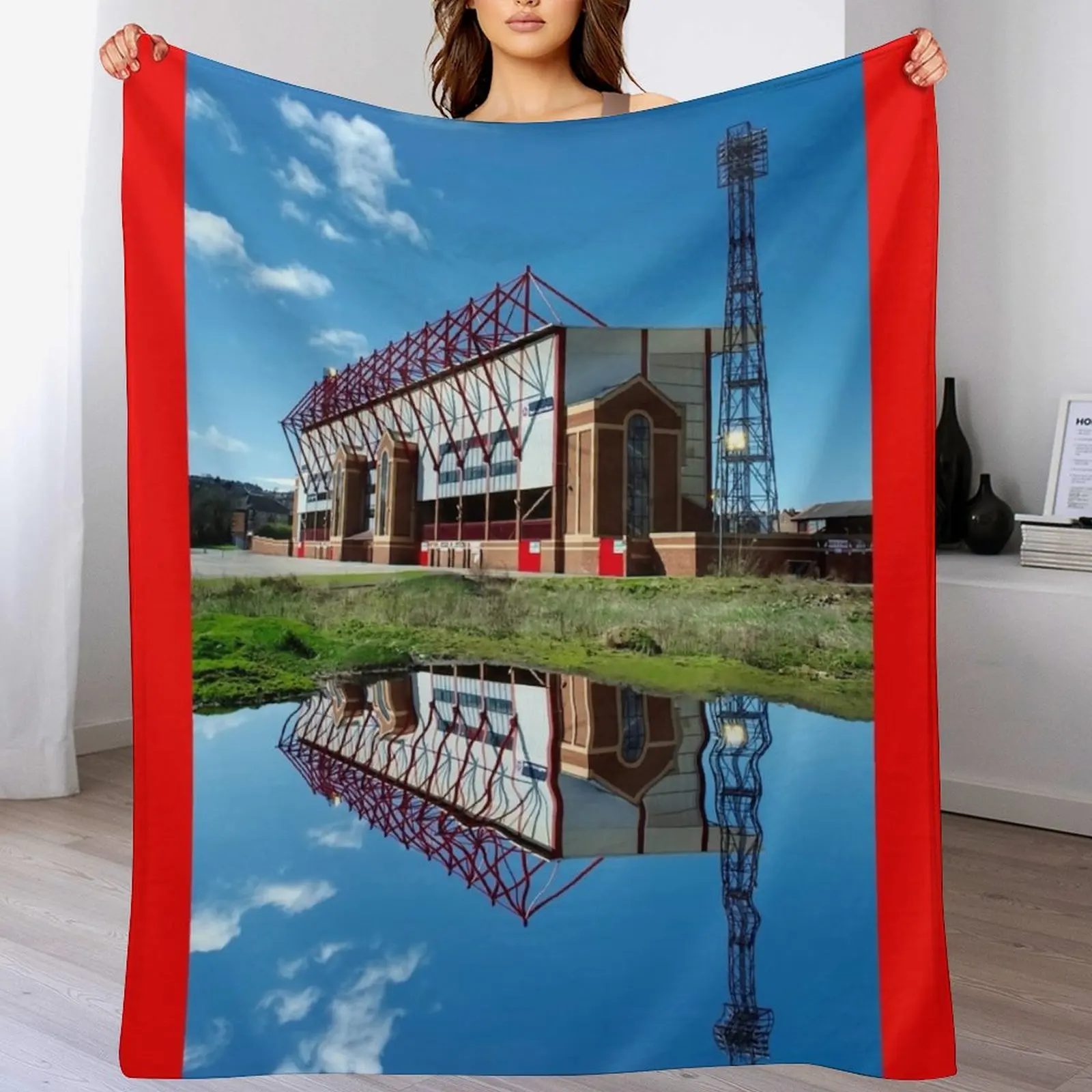 Barnsley Oakwell Stadium Reflection Throw Blanket