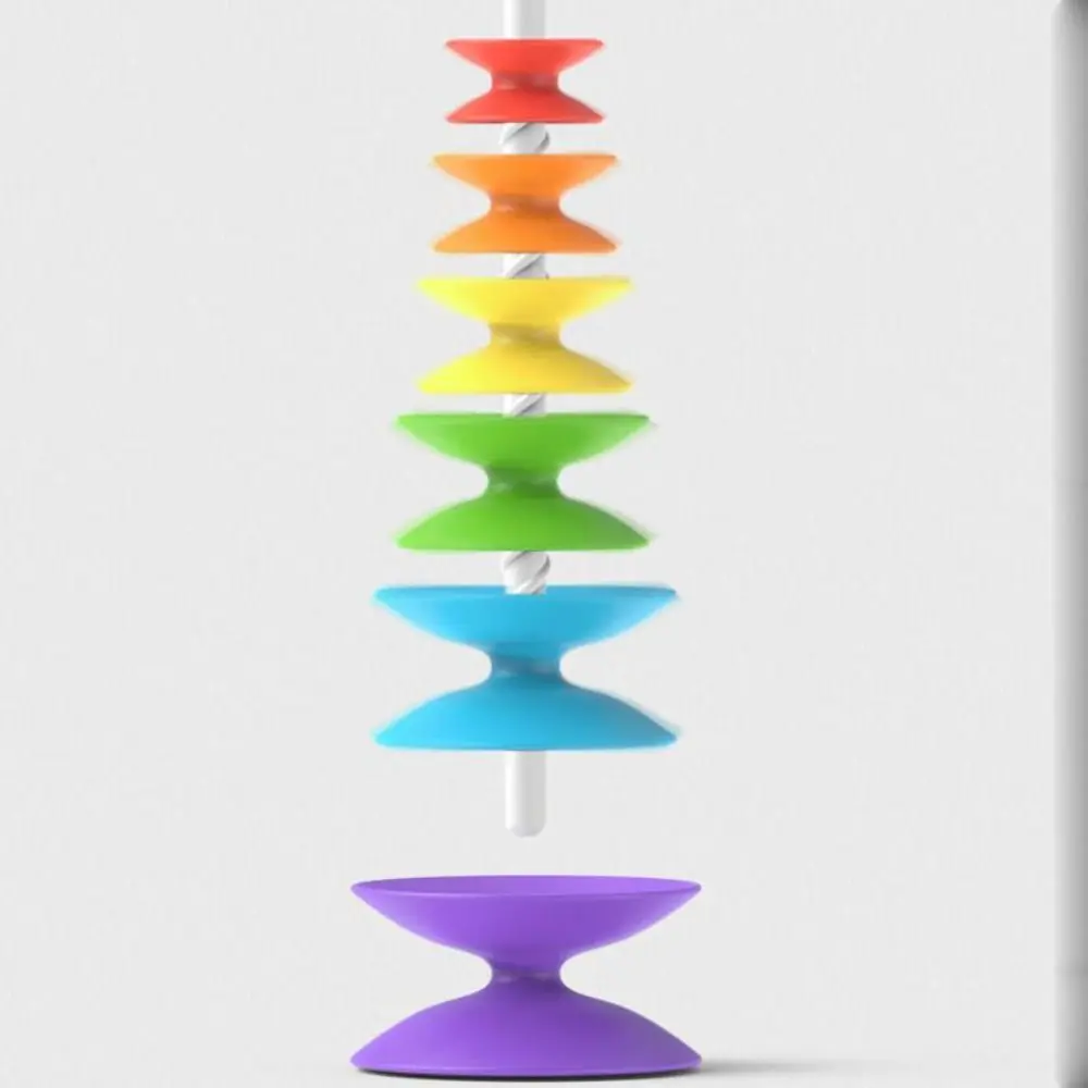 Jouets d'empilage arc-en-ciel, tour d'empilage arc-en-ciel rotative, tour d'anneaux tournante arc-en-ciel, jouet Montessori, éducation précoce