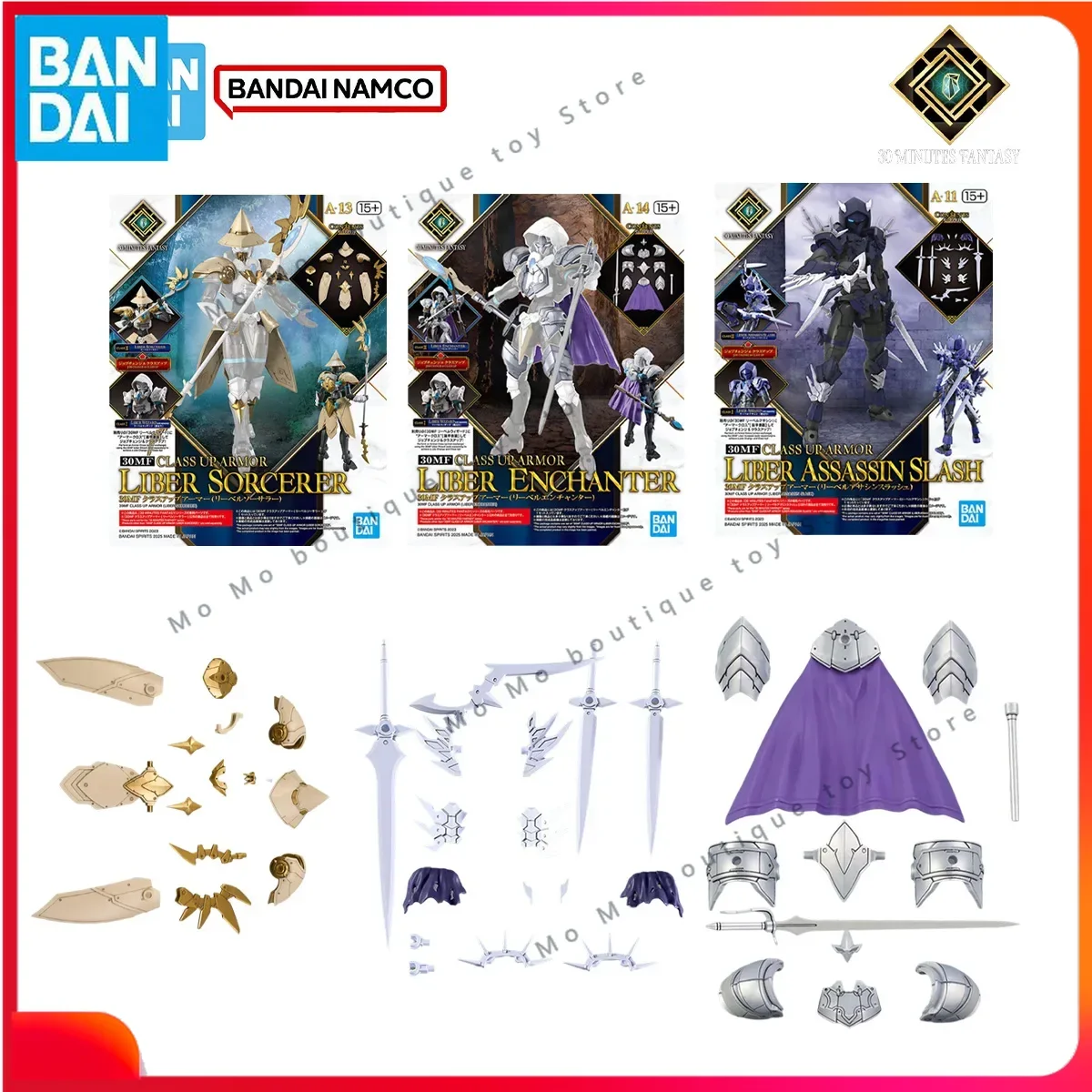 Bandai 30MF 30Minutes Fantasy Model Kit Class Up Armor Liber Assassin Slash Liber Sorcerer Liber Enchanter Action Figures Toys