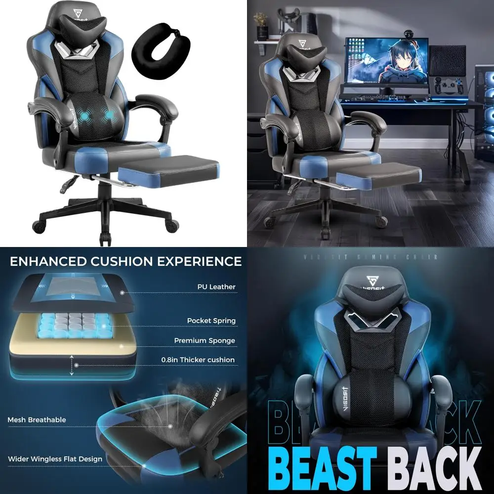 

Эргономичные массажные кресла для тяжелых взрослых — офисное компьютерное игровое кресло с подставкой для ног и поясничной поддержкой