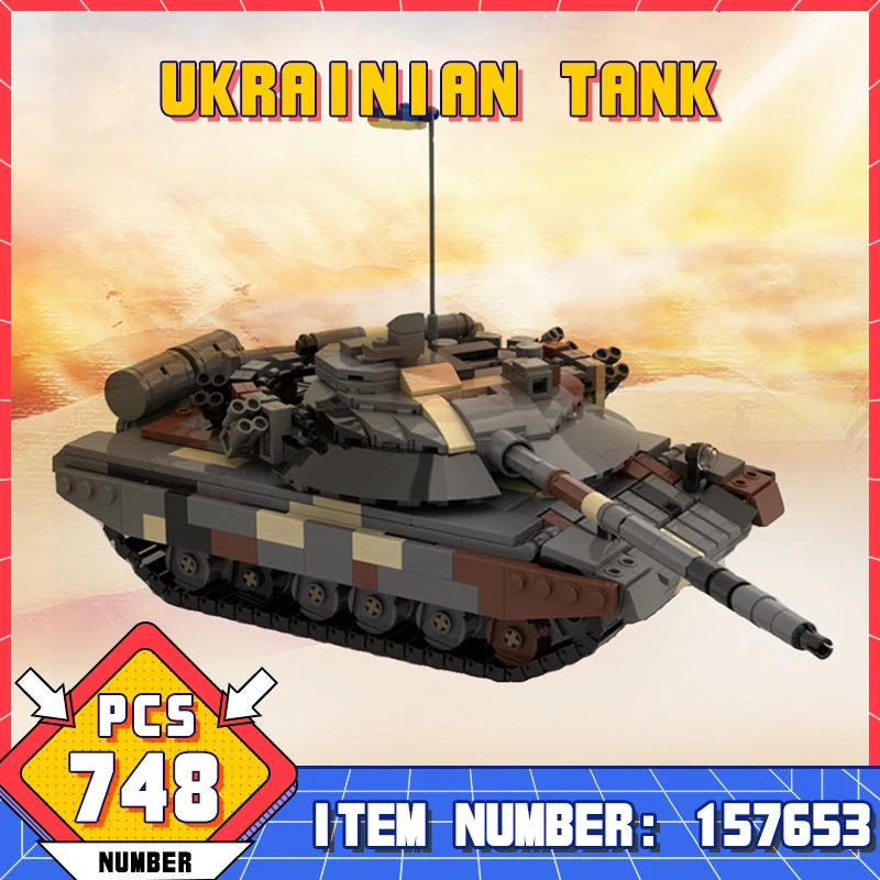 MOC-157653 Military Toy Series Ukrainian Tank Building Blocks Toy Model Children Educational Assembly Toy Boys Kids Adult Gifts