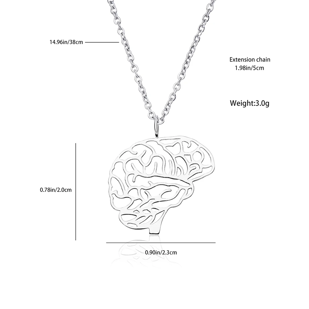 Medical Aesthetics Brain Pendant Necklace Creative Hollow Jewelry Hospital Research Biology Souvenir Gift