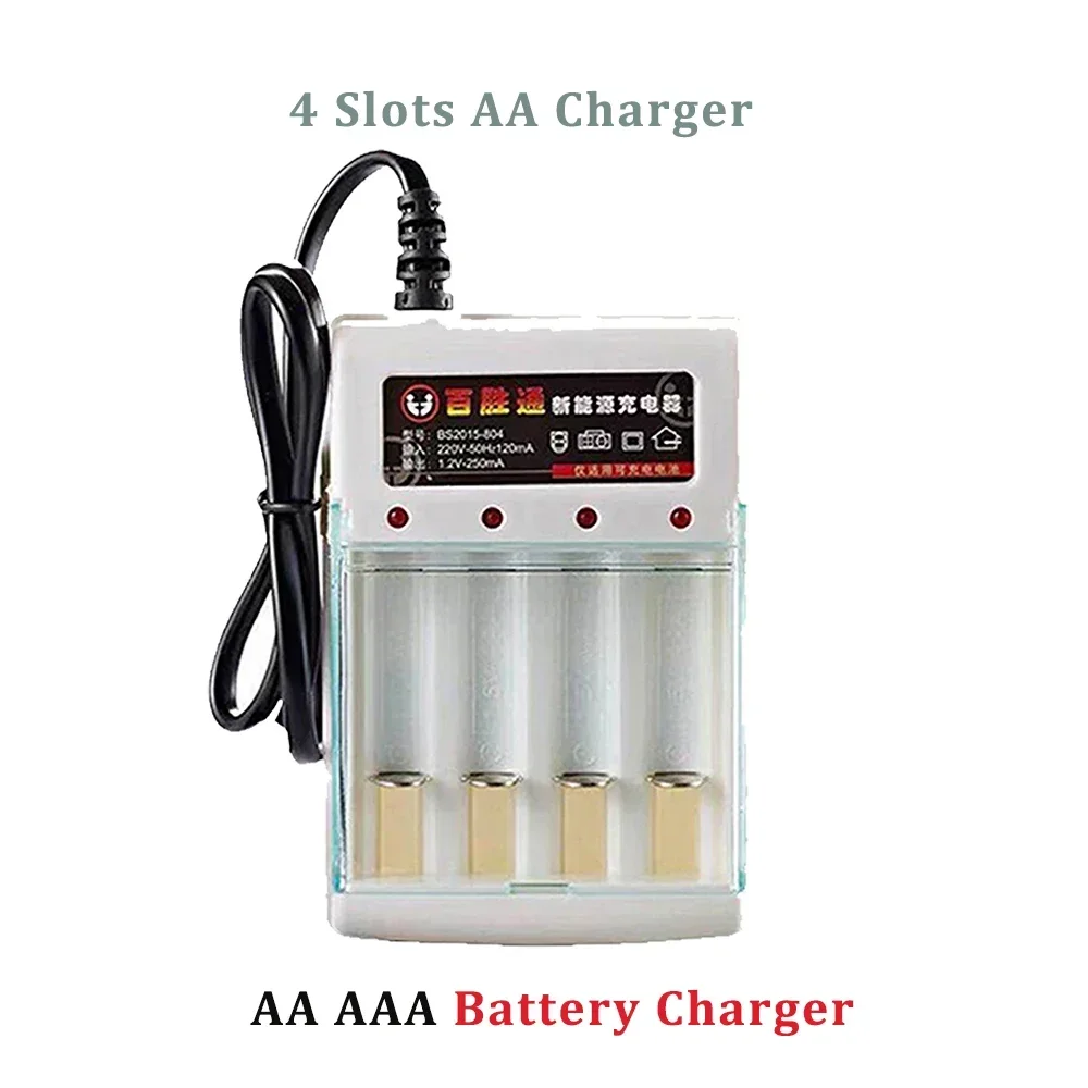 New AA Charger 4 Slots AAA Battery Charger AA/AAA Ni-cd Fast Charging Rechargeable Smart US / EU Plug for 1.2V Battery Charging