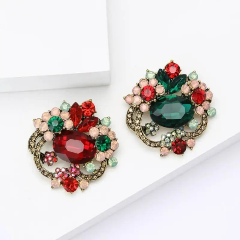 Fashion Crystal Flower Brooches For Women Clothing Coat Casual Jewelry Accessries Gifts #2