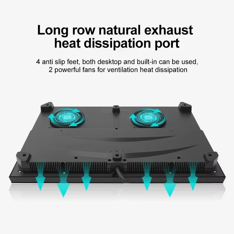 American Horizontal Induction Cooktop 110V 1500W Built-in Stove 2 Burner Induction Cooktop