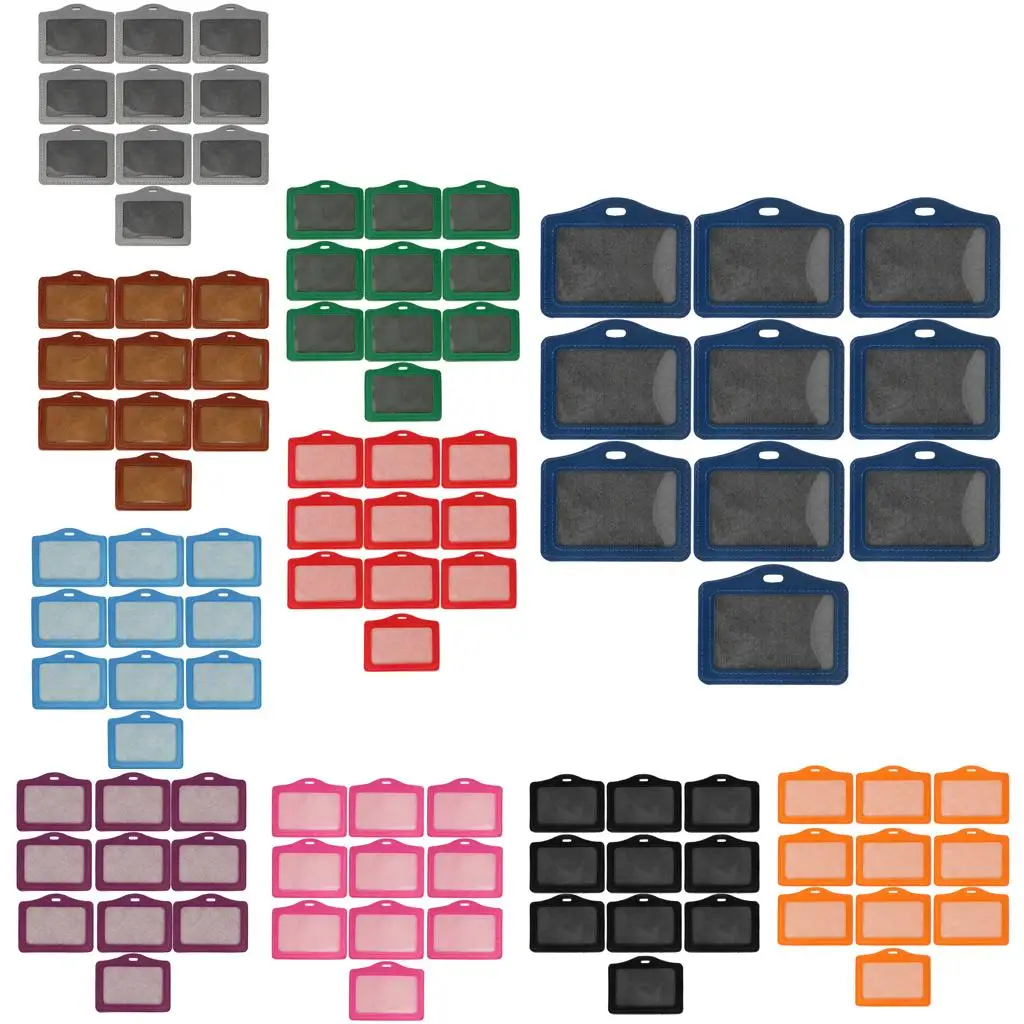 

10pcs PU Leather Wallet Credit Card Badge Holder Lanyard Fit for ID Card