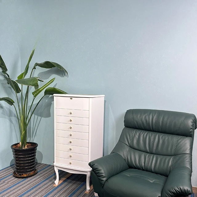 خشب صلب فاخر خفيف، خزانة مجوهرات مع مرآة، أرضية ممتازة مع قفل، خزانة تخزين المجوهرات