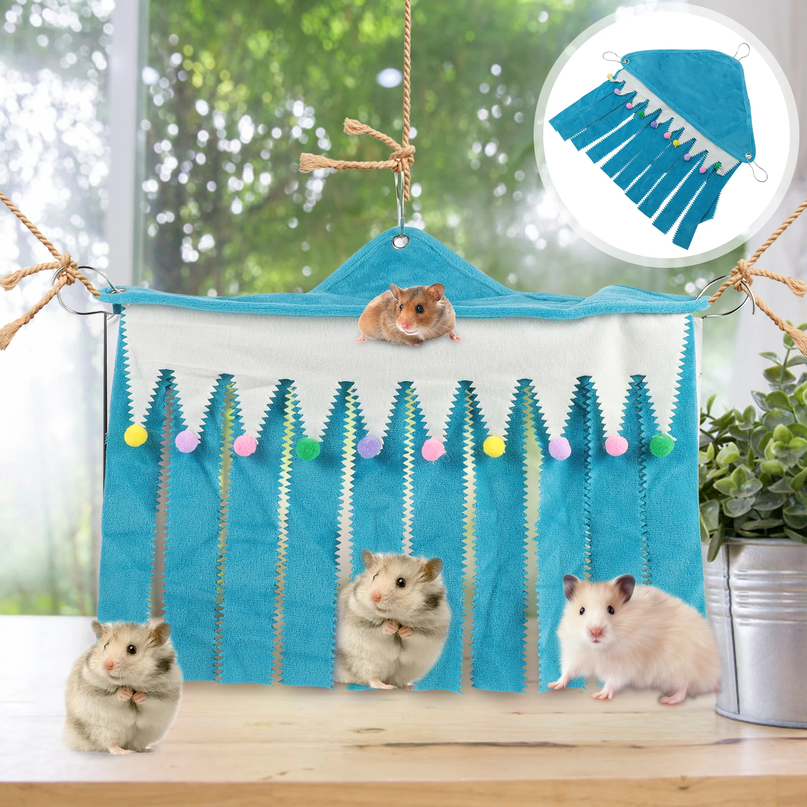 

Hammock Tent Small Animal Hideaway Habitat Bed Hamster Hammock Hut Nest Pet Hideout All Seasons