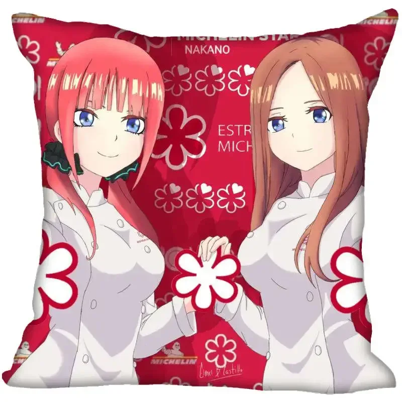 Anime Girl Nino Nakano Pillow Case High Quality Satin Fabric Pillowcase Decorative Pillow Cover Wedding Decorative