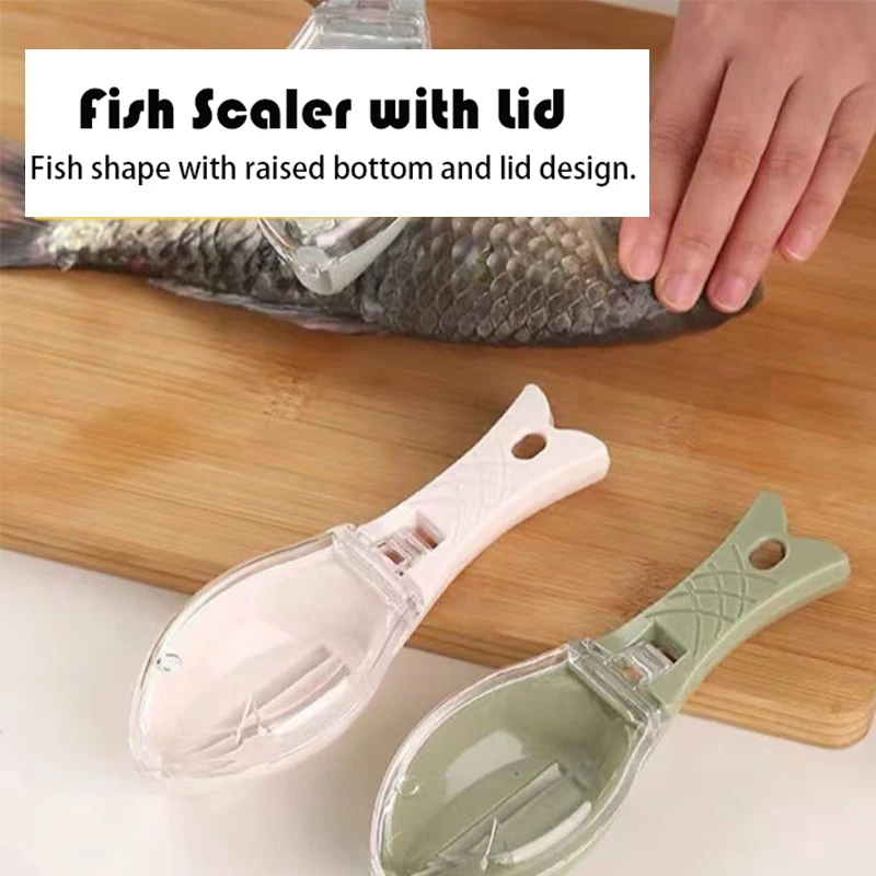 

1pc EASYFISH Home Portable Kitchen Fish Scaler Knife 3 Colours with Lid Fish Scaler To Choose From Unique Fish Simulation Design