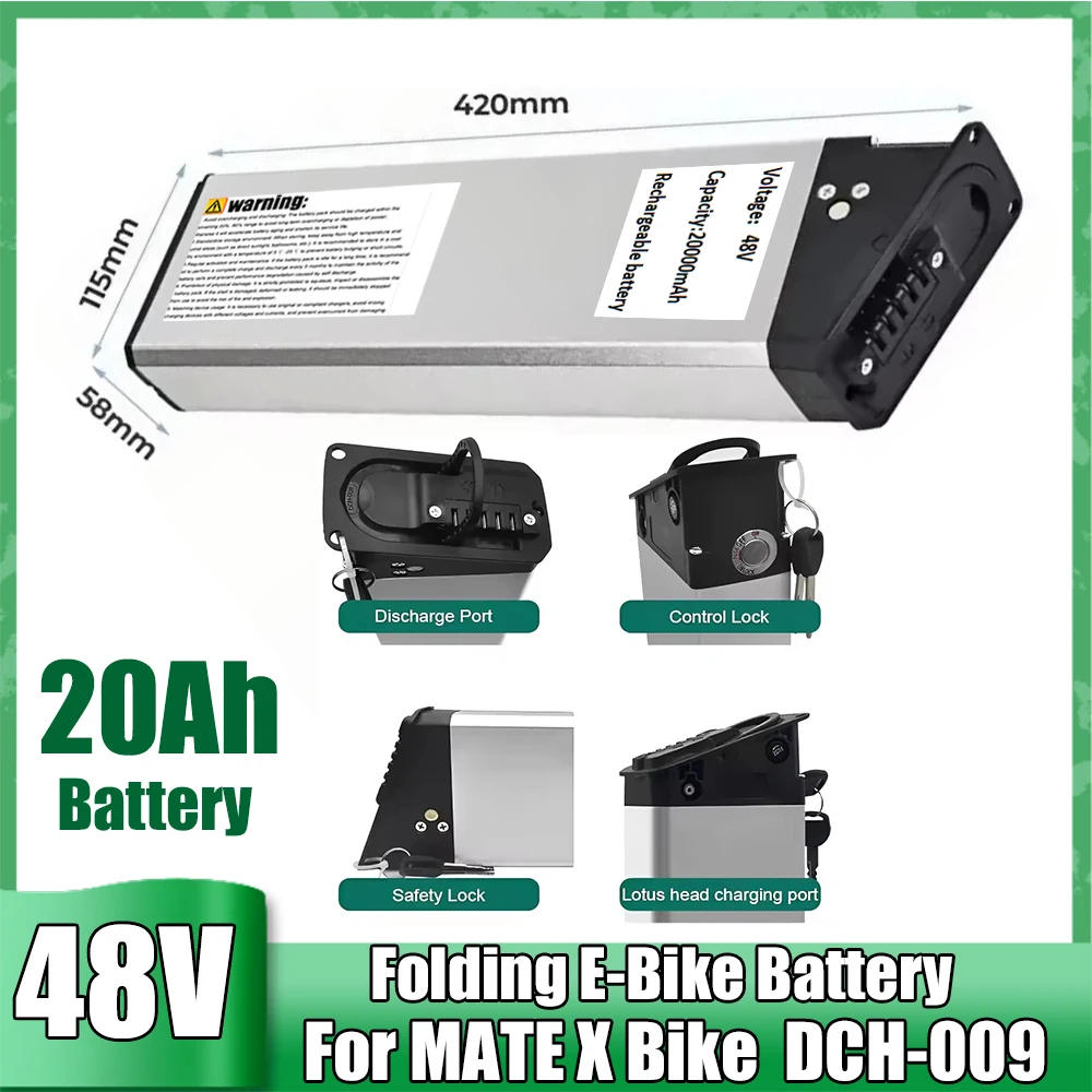 For Engwe EP-2 Pro Engine Pro Version Engine X DCH 009 Battery 48V 17.5Ah 16Ah 20Ah Replacement Battery MATE X Ginghma R7 Pro