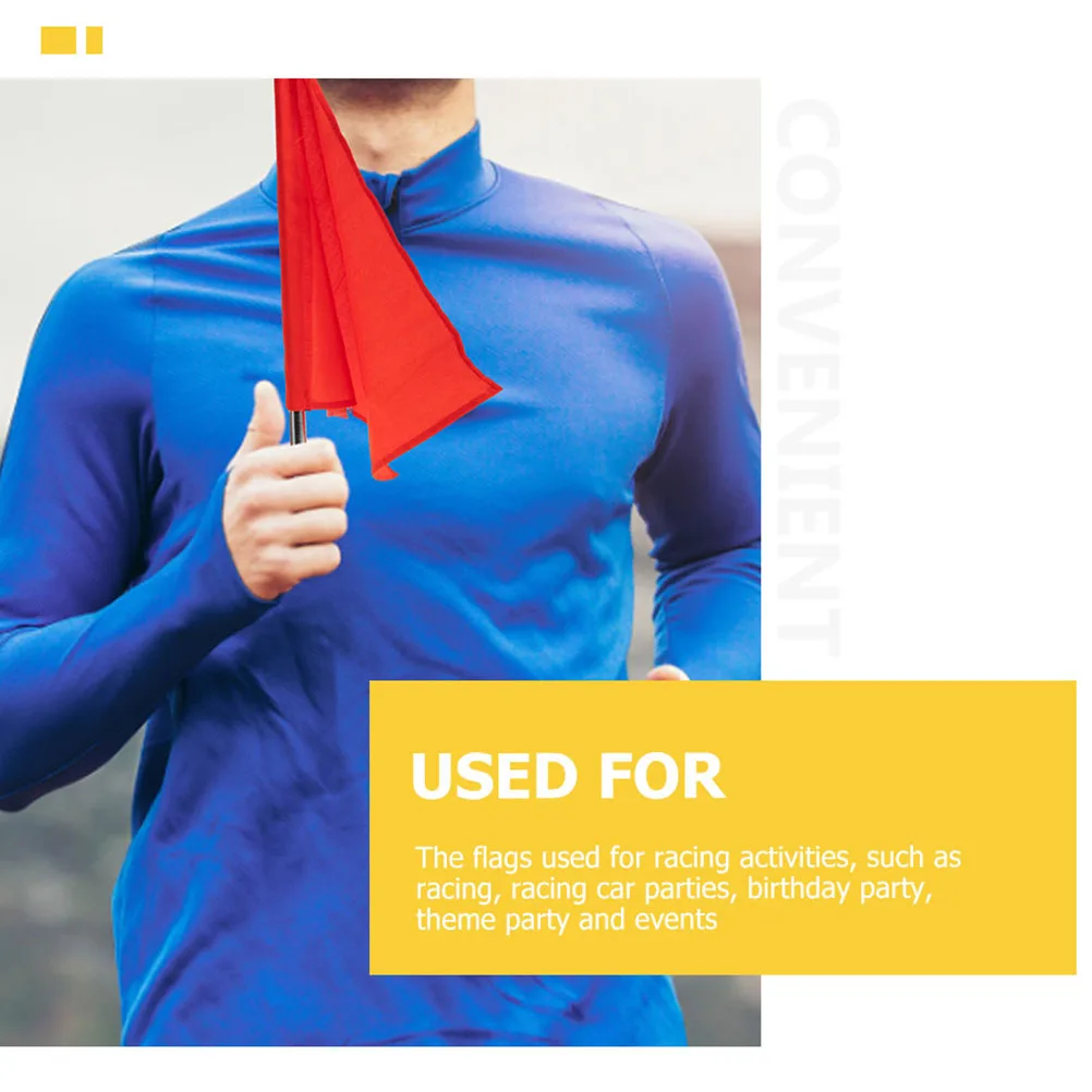 

4 Pcs Referee Flag Suitable Size Flags Hand Signal Handle Conducting Sponge Official Race Linesman Match