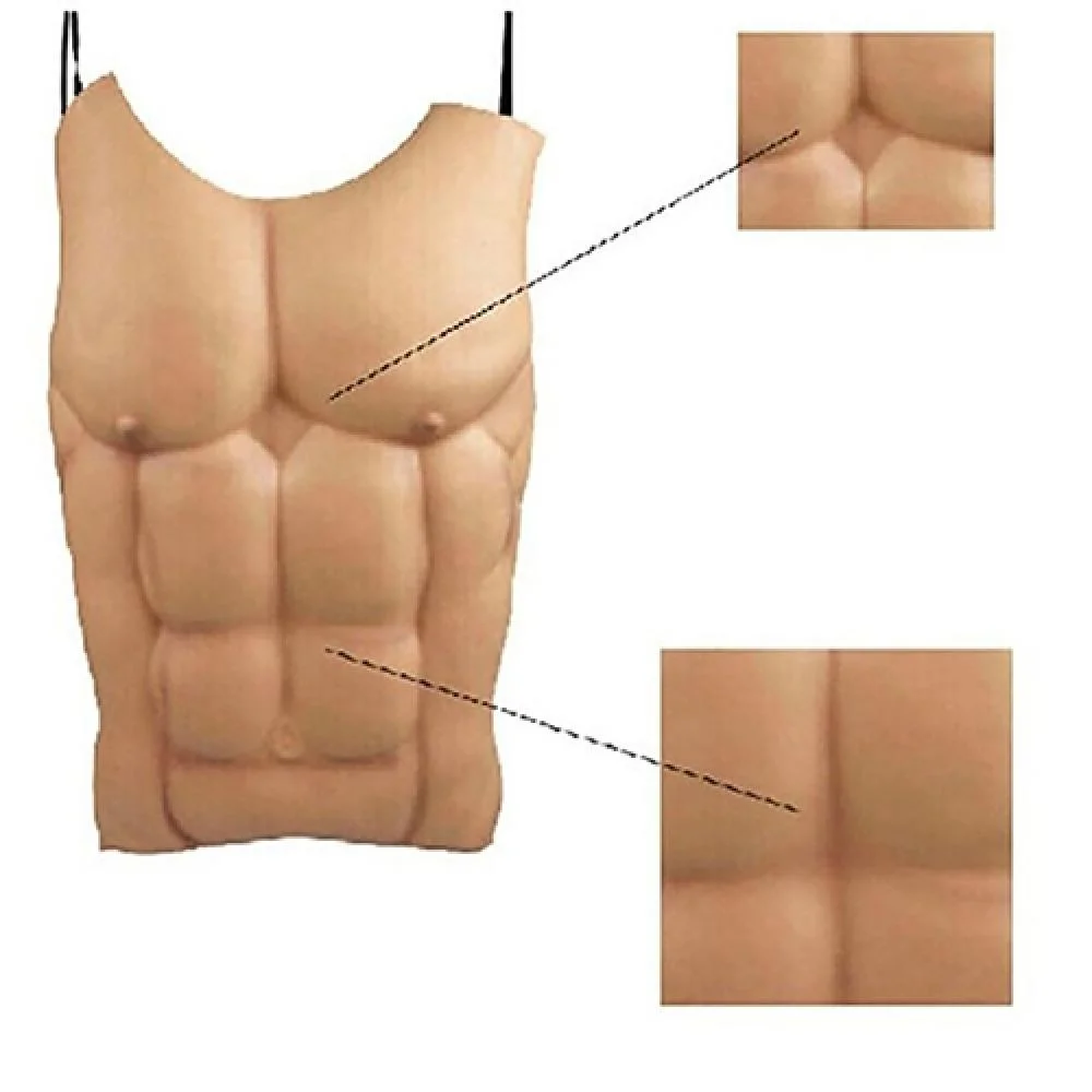 Nude Skin False Muscle Masquerade Costume Tricky Prop Cosplay Fake Macho Chest Abdominal muscles Halloween party diy decor