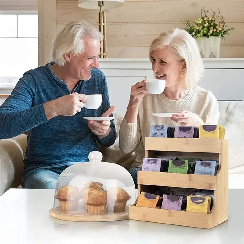 

Sugar Packets Organizer Tea Bag Organizer Tea Bag Holder Teabag Display Box Wooden Box Tea Sugar Coffee Storage Rack