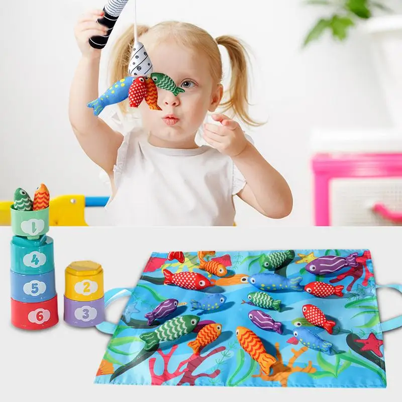 Jogo de pesca de pano para crianças brinquedos do bebê classificação aprendizagem brinquedos seguro diversão correspondência quebra-cabeça brinquedo educativo para o ação de graças