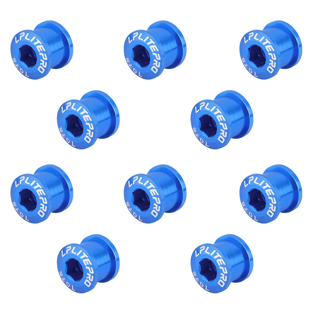 10 count Set 7075 Aluminum Bike Crank Screws Specifically Designed for Single Chainring Use CNC Numerical Control Turned